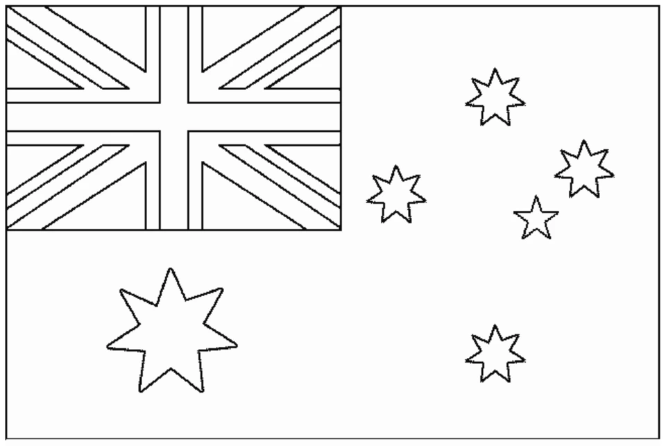Флаг австралии раскраска для детей