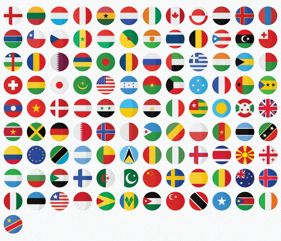 Флаги стран мира круглые