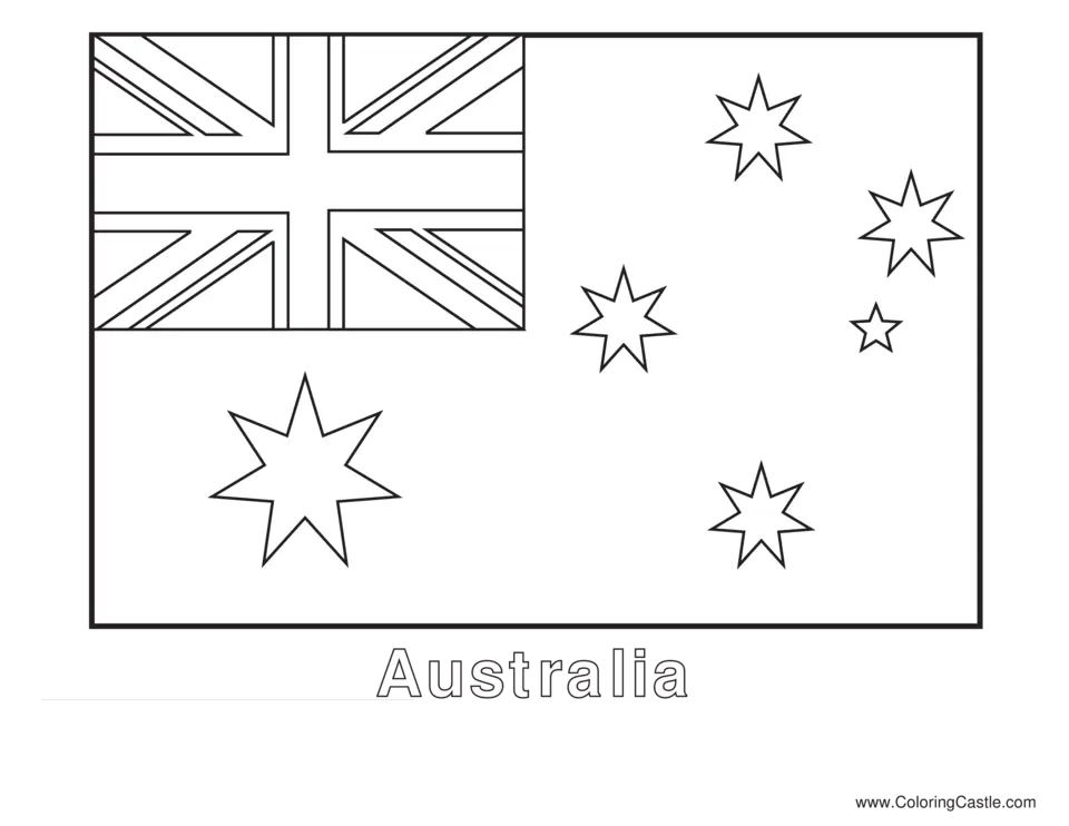 Австралийский флаг карандашом