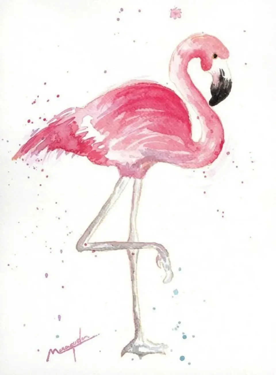 Фламинго картина маслом