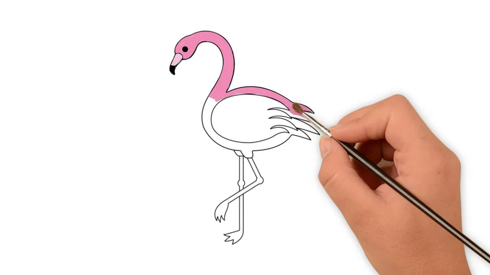 Рисунок фламинго легкий