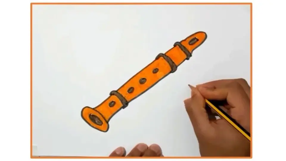 Флейта рисунок для детей карандашом
