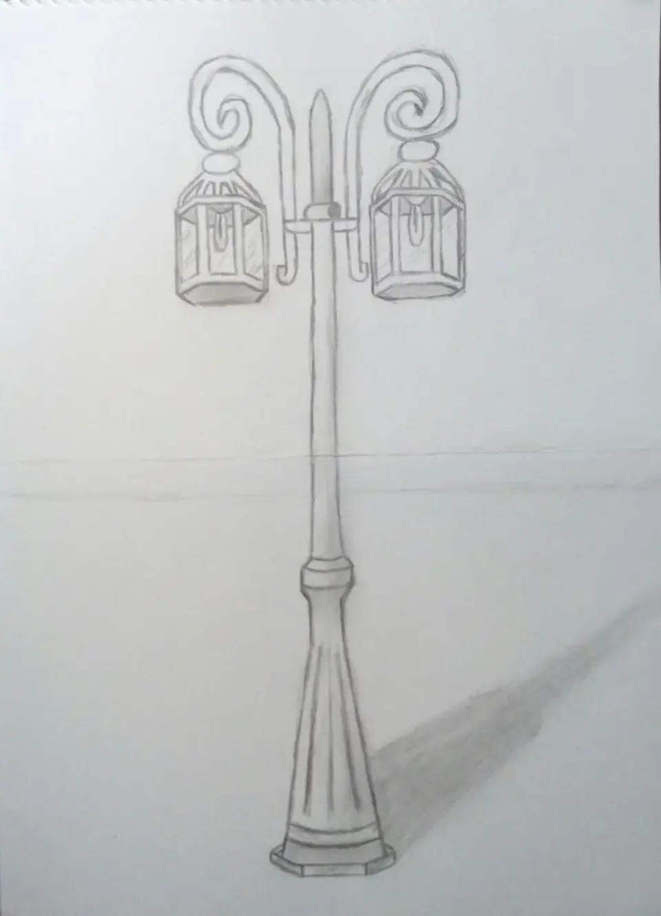 Фонарный столб рисунок карандашом