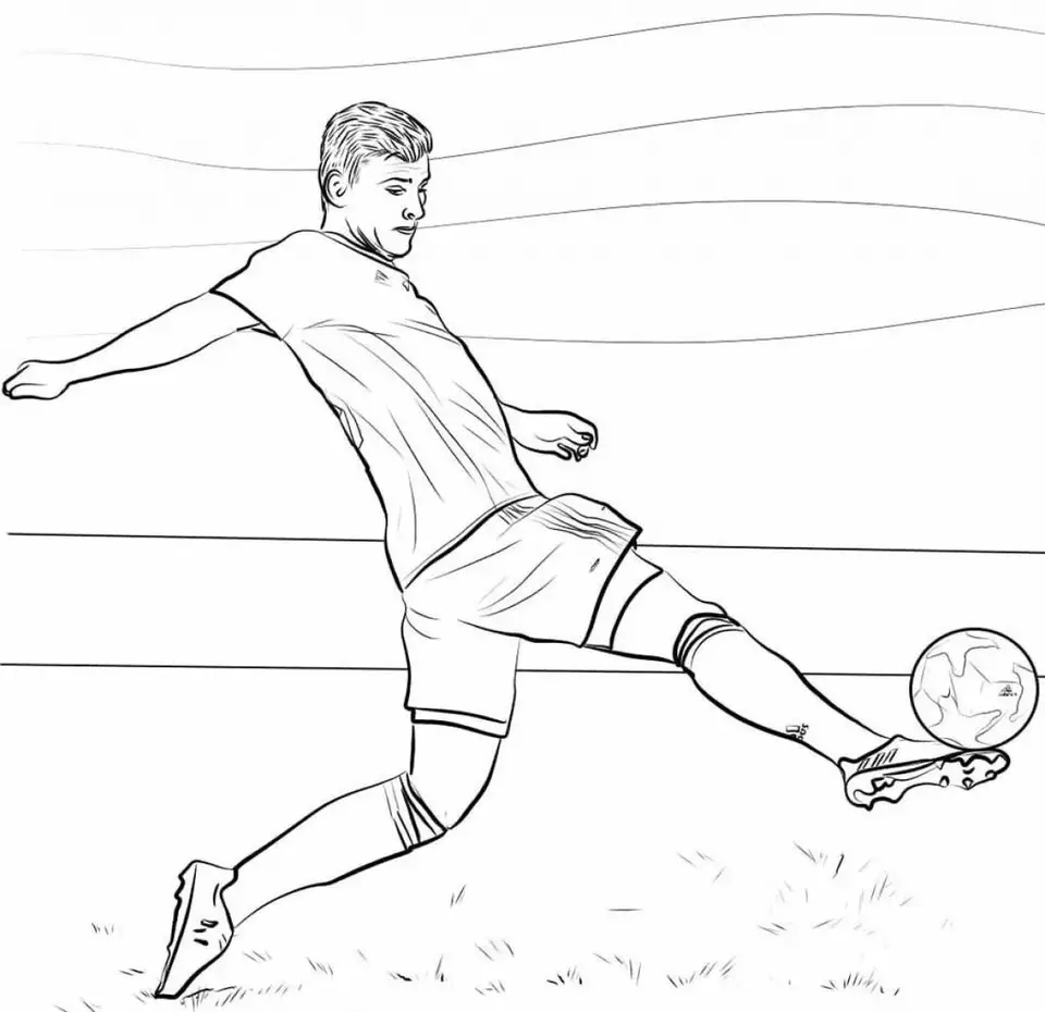 Рисунок футболиста карандашом
