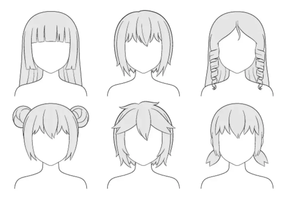 Рисунки аниме волосы