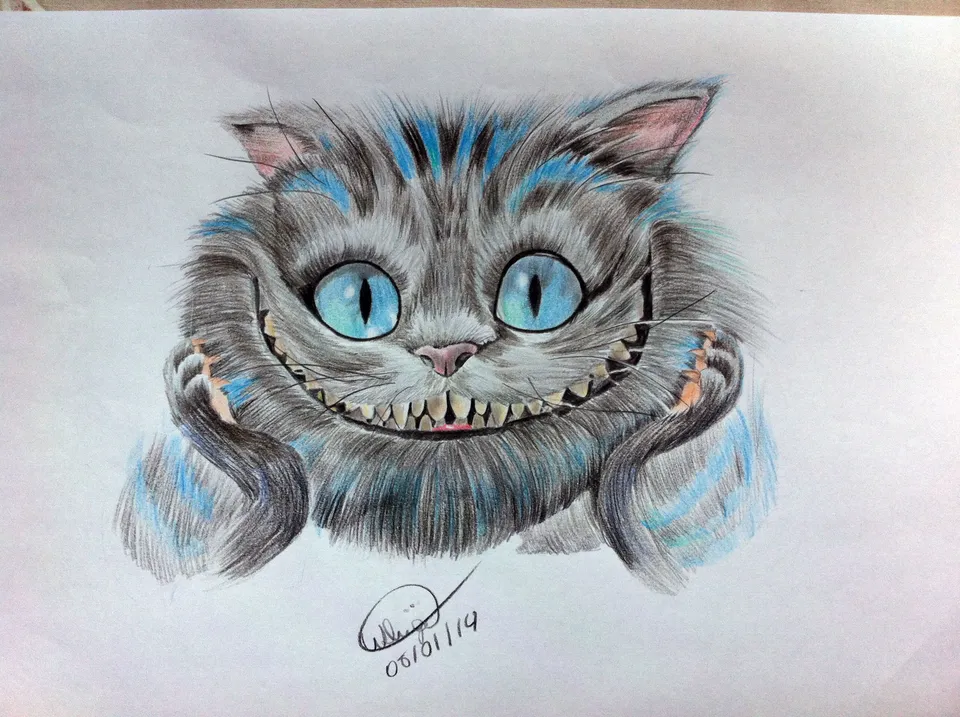 Алиса в стране чудес чеширский кот рисунок