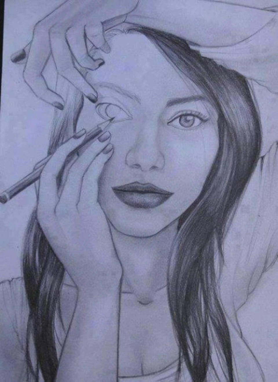 Красивые девушки рисунки карандашом