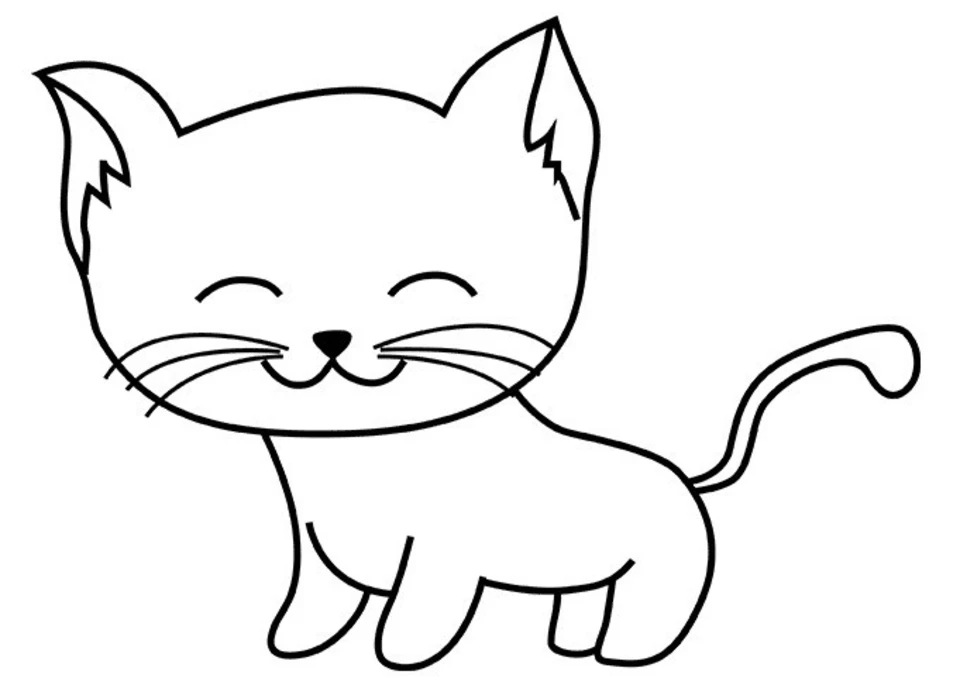 Рисунок кошки легкий для детей