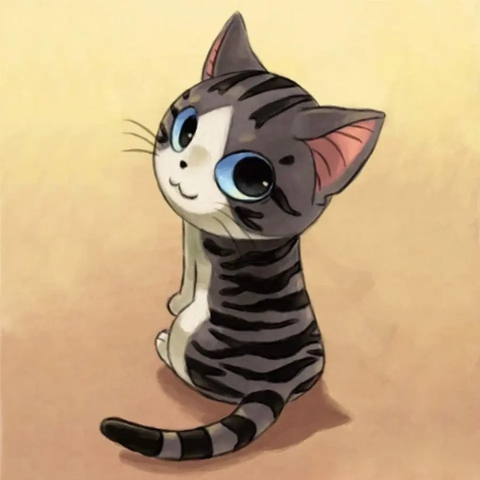Серый кот из аниме