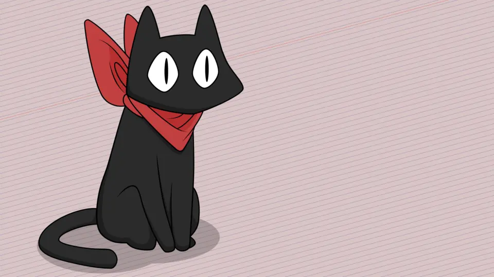 Чёрный кот мультяшный