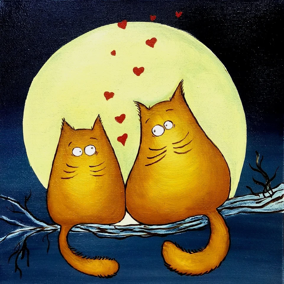 Влюбленные коты рисунки