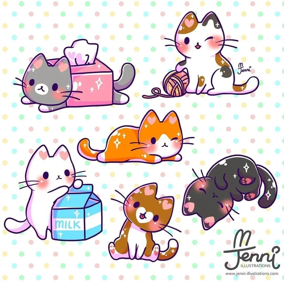 Милые рисунки котиков