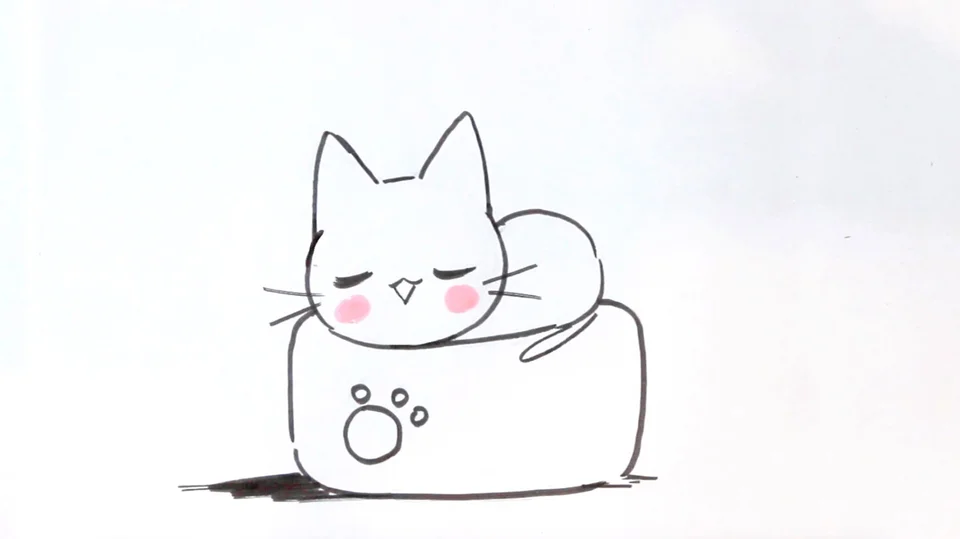 Рисунки котиков милых легкие