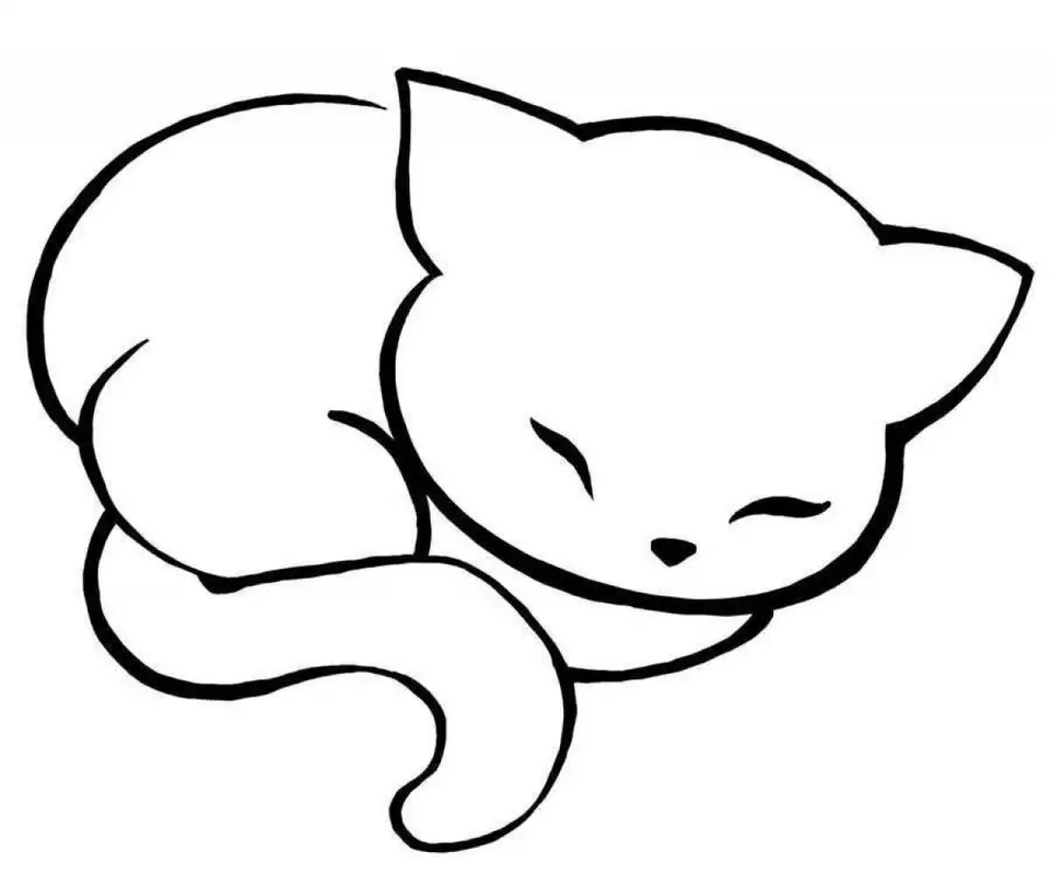 Рисунки для срисовки кошка