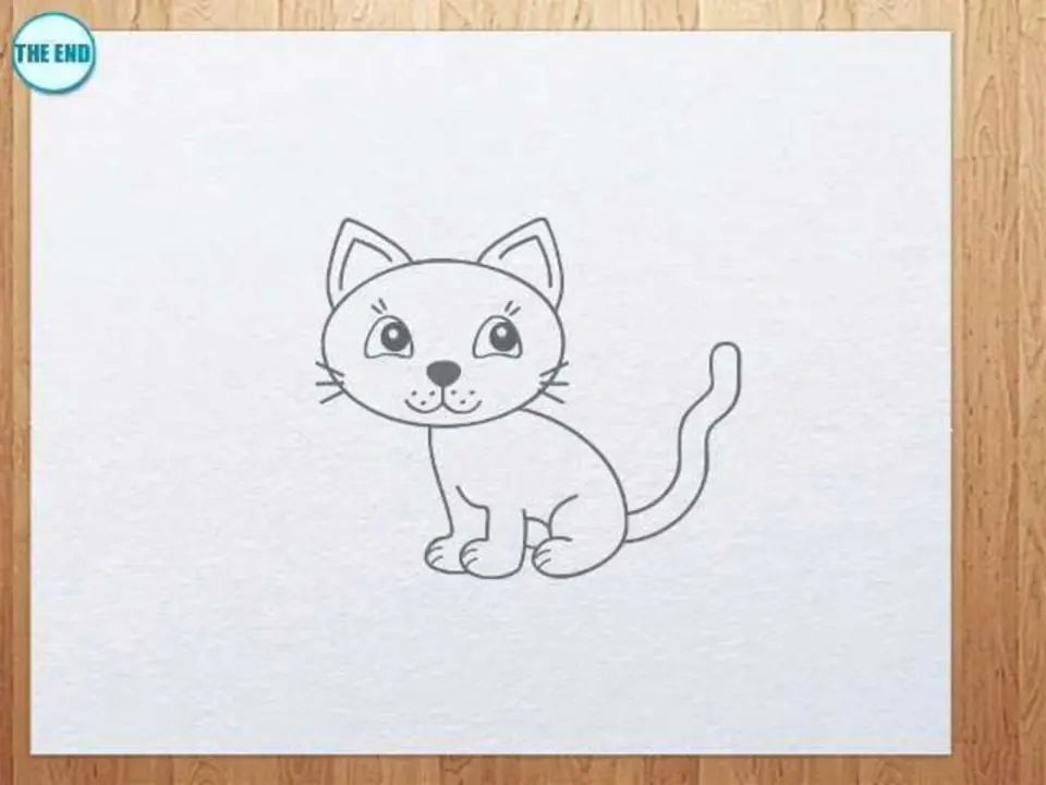 Рисунок кошки простой