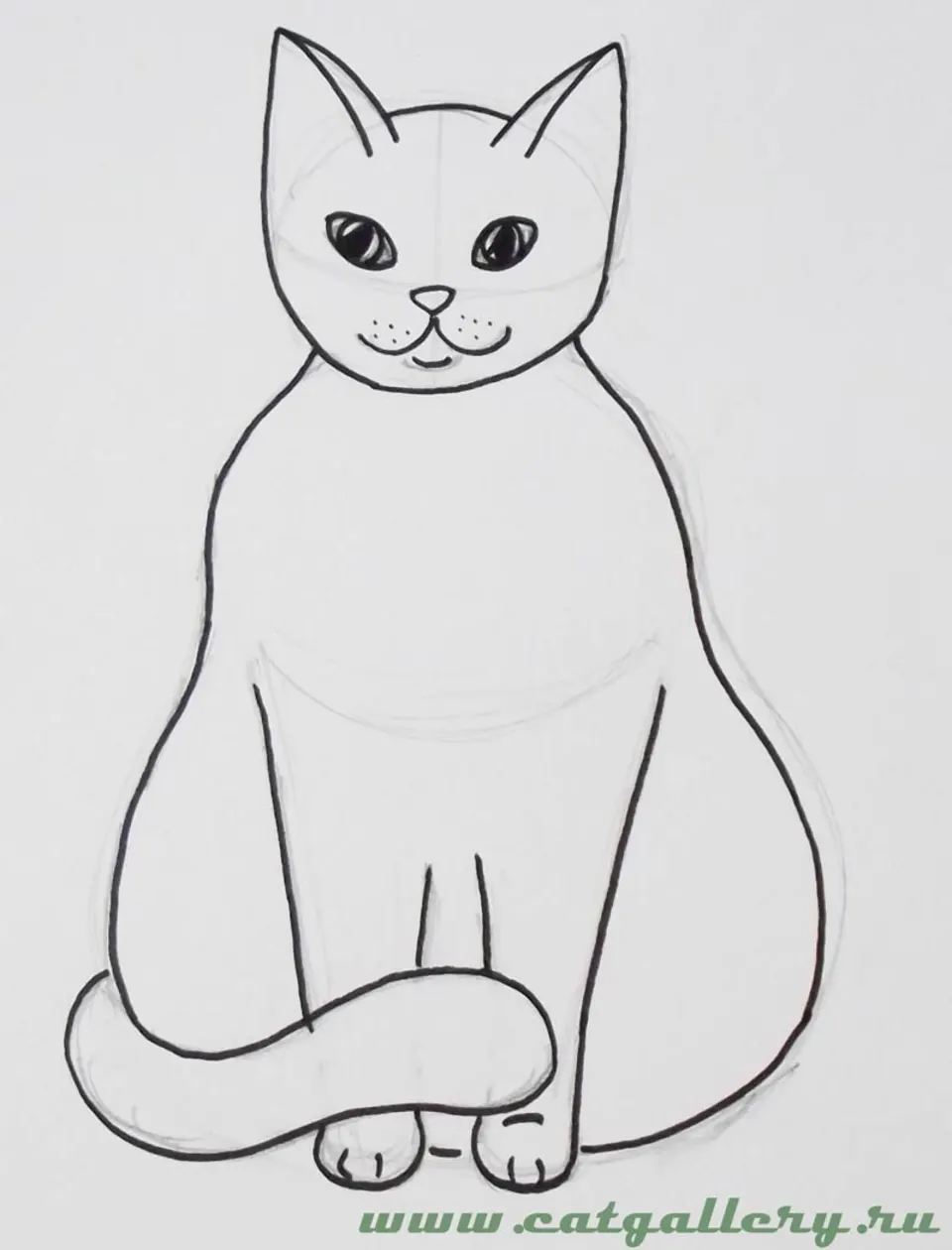 Кот рисунок легкий