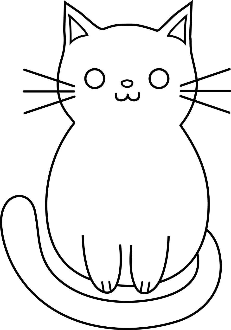Шаблон кошки для рисования
