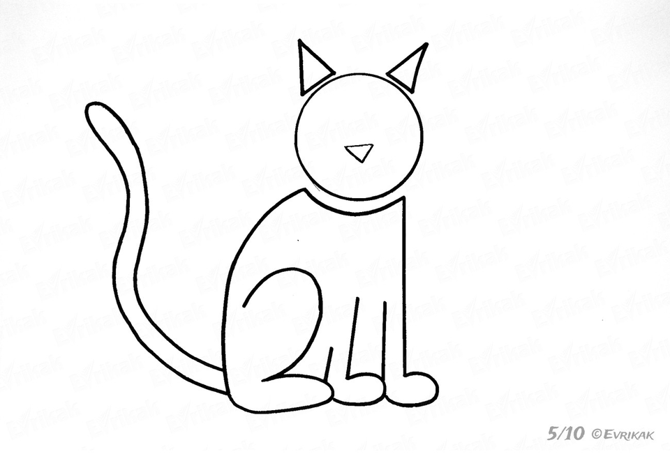 Раскраска для детей кошка