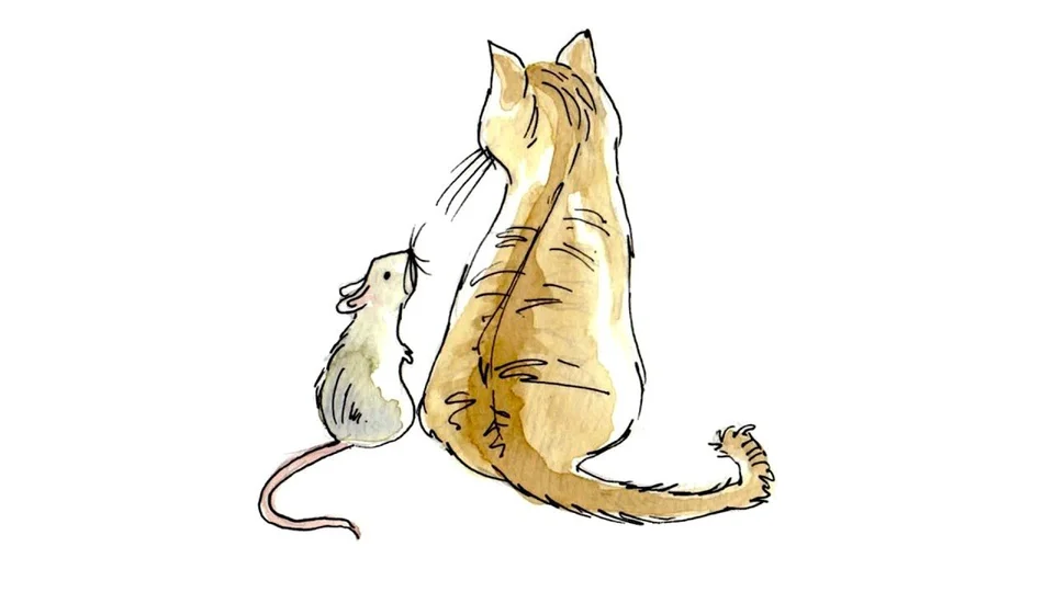 Кот с мышкой