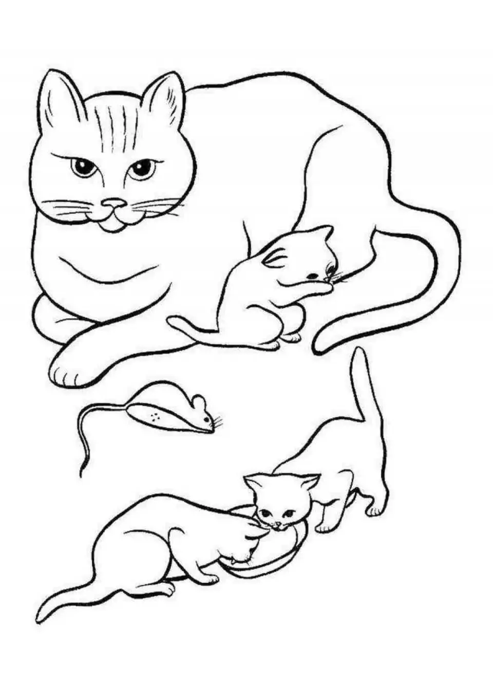 Раскраски для детей котята