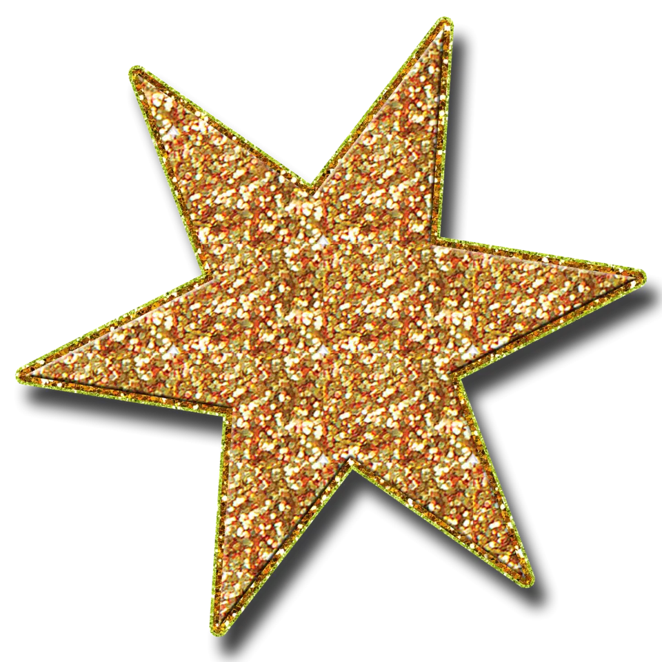 Звезда золотая с блестками