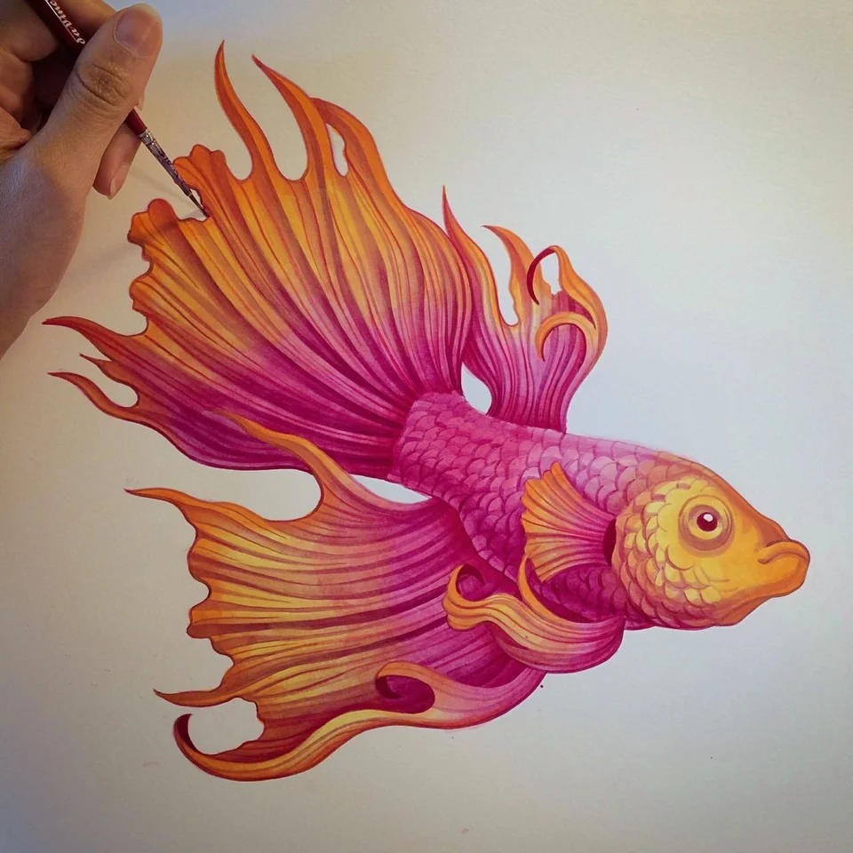 Оранда рыбка рисунок