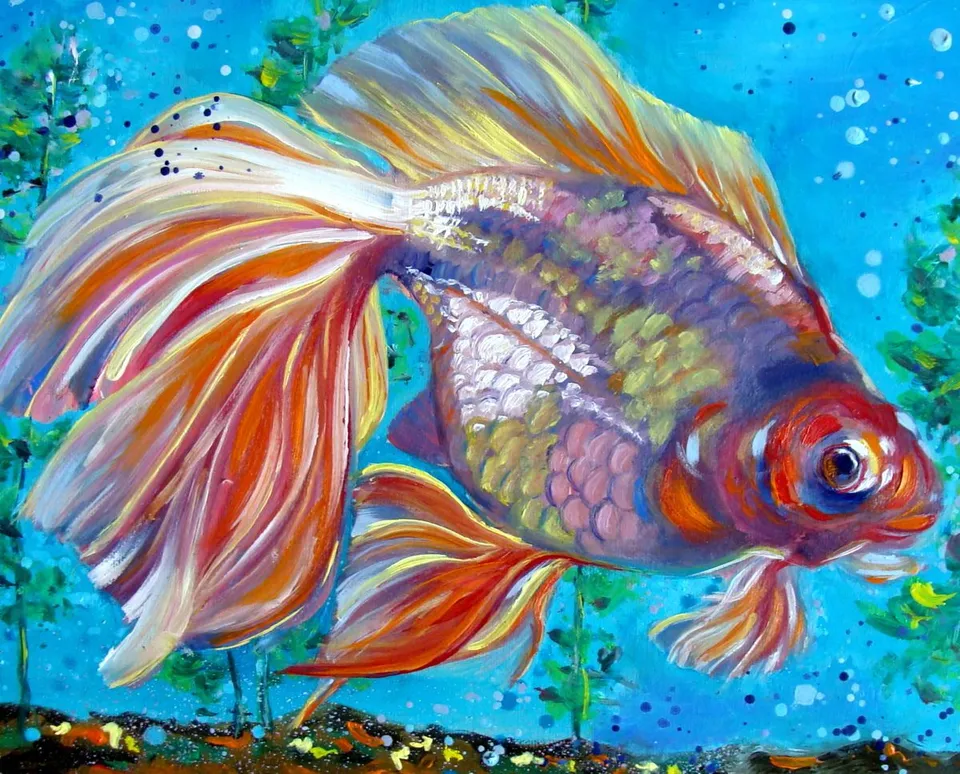 Картина золотые рыбки