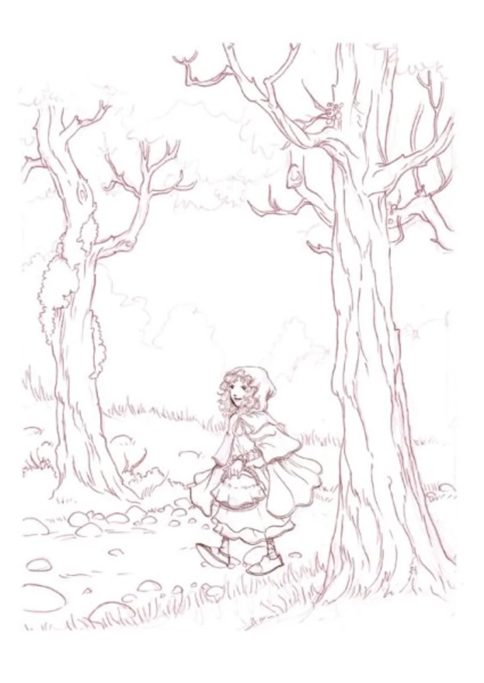 Девочка на дереве рисунок