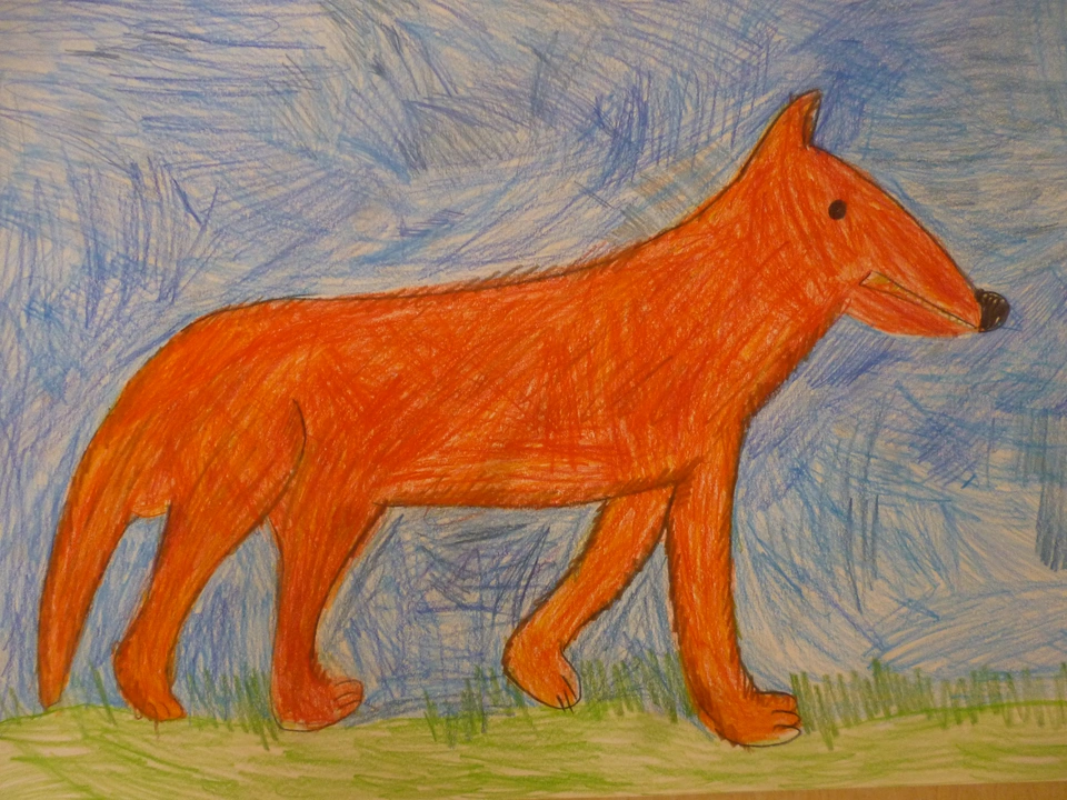 Волк детский рисунок