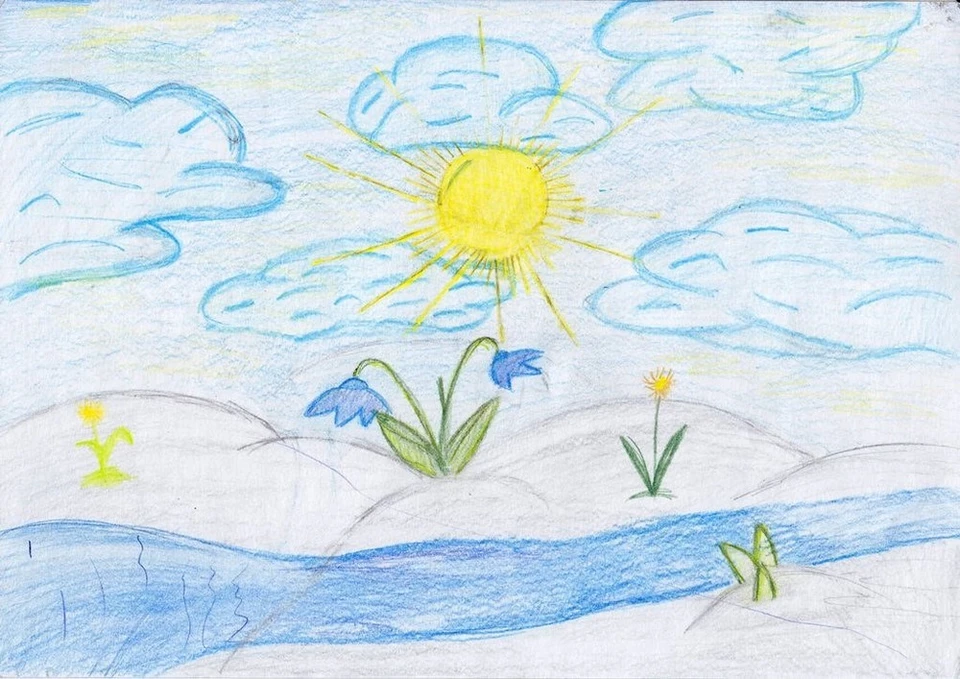 Рисунки детей весна