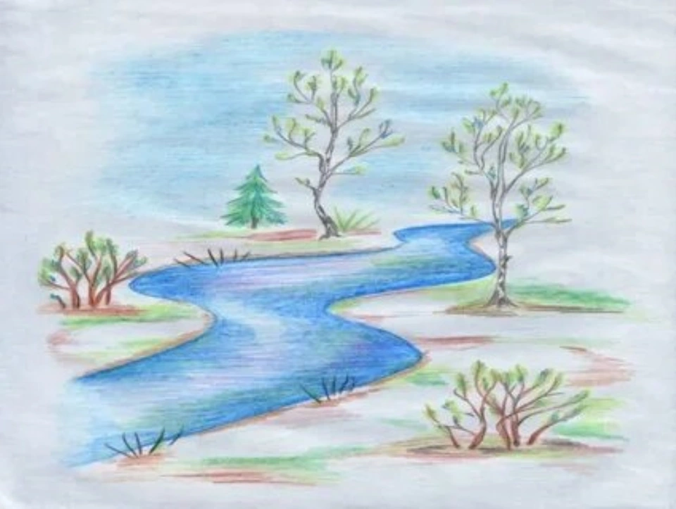 Рисунок на тему весенние воды