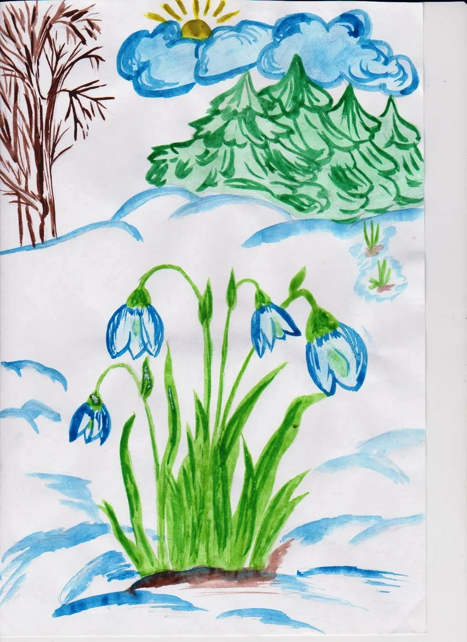 Рисунки детей весна