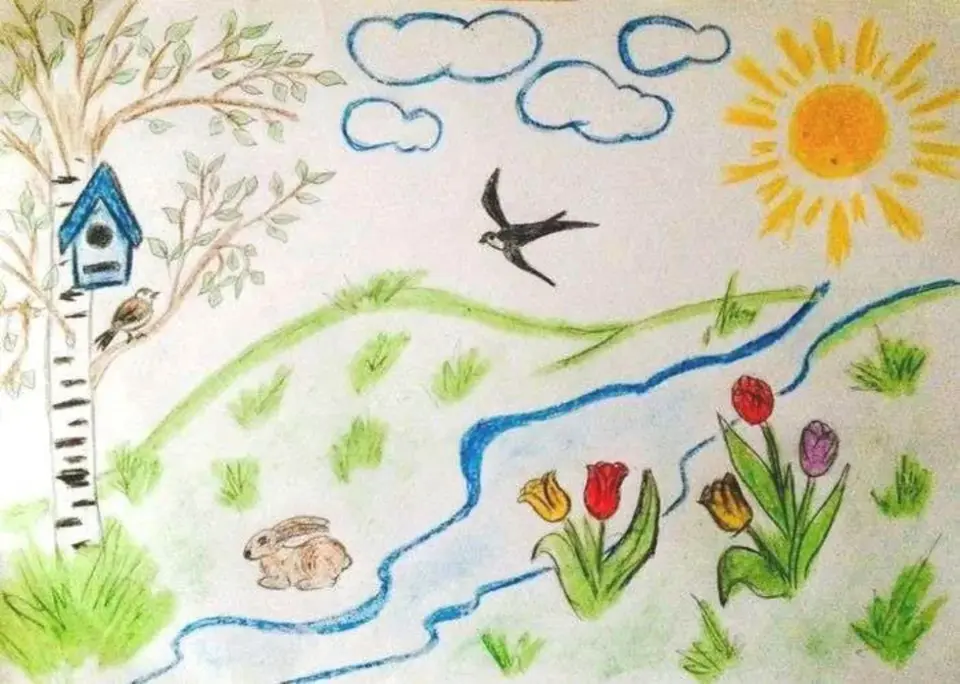 Рисунок на тему весна