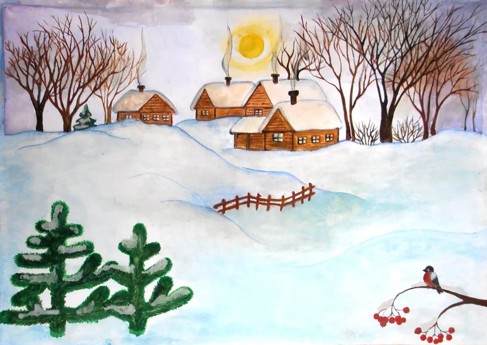 Рисунок на тему красота зимы