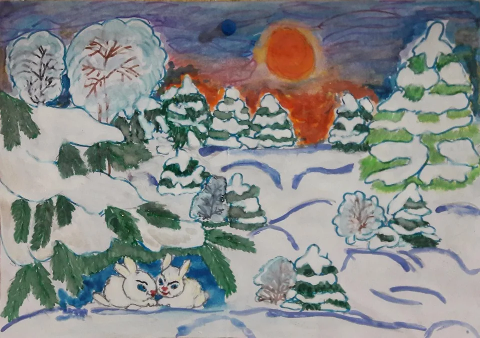 Рисунок на тему зимняя сказка