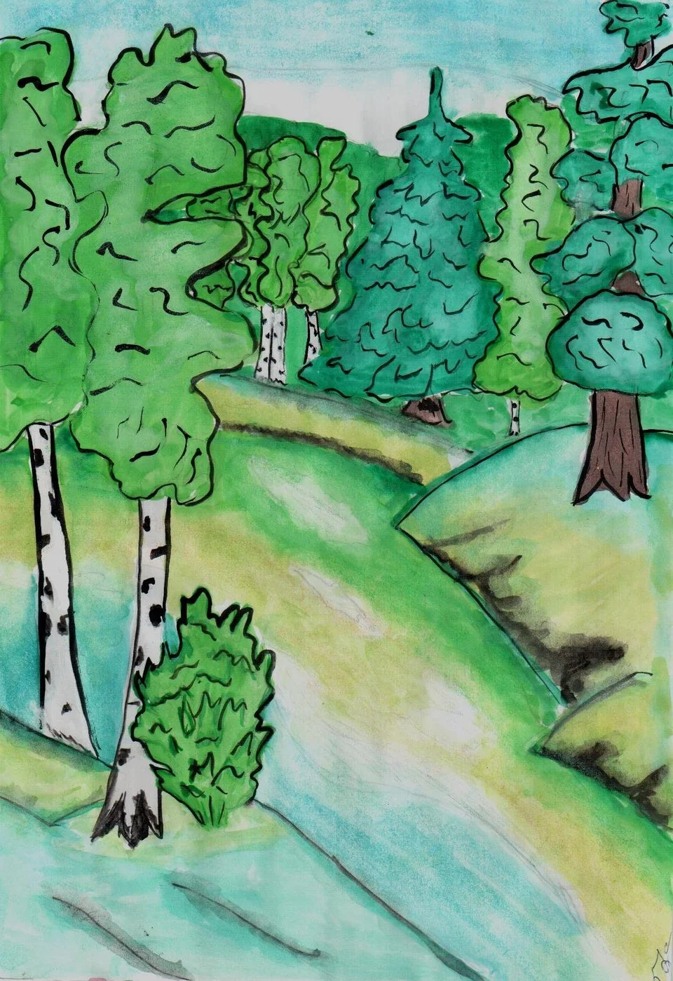 Детские рисунки лес