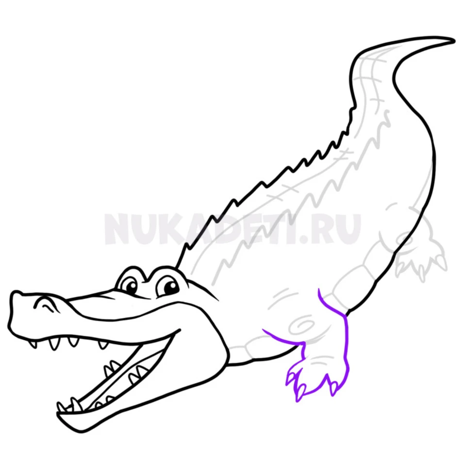 Раскраска для детей крокодил