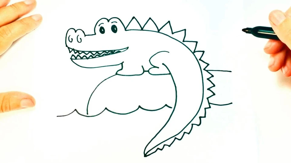 Крокодил рисунок карандашом для детей