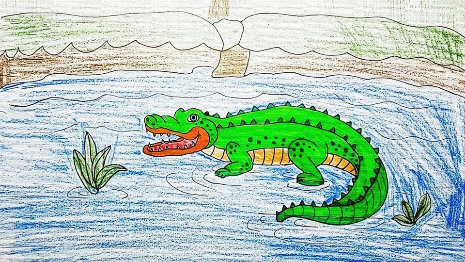 Крокодил детский рисунок