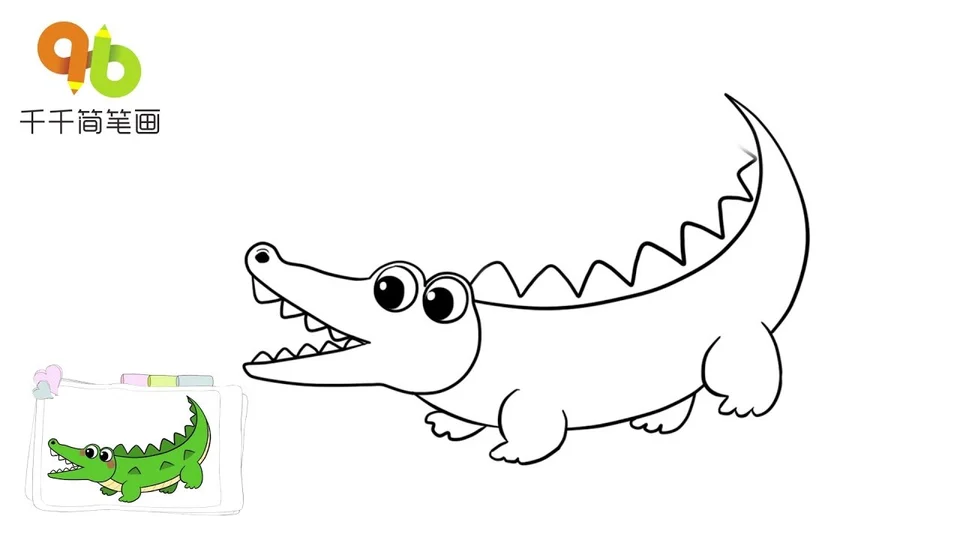 Крокодил раскраска для детей