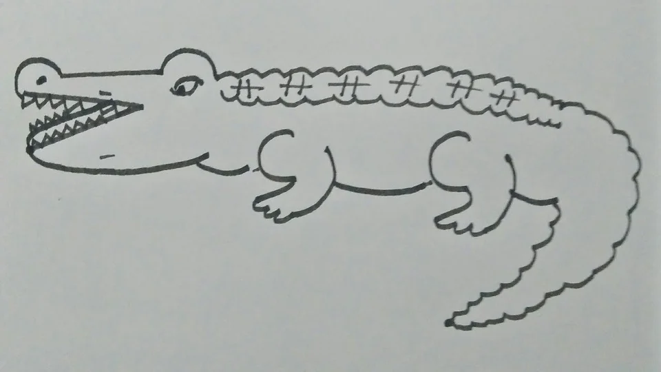 Рисунки крокодилов карандашом