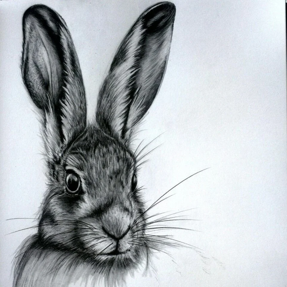 Рисунок карандашом кролик