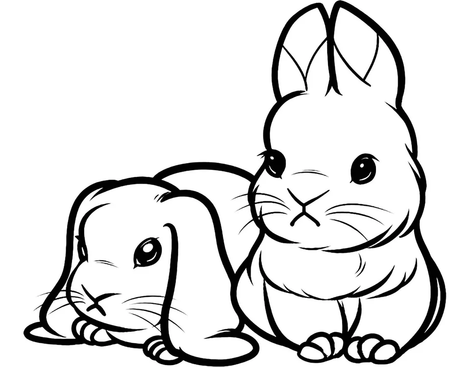 Раскраски кролики милые