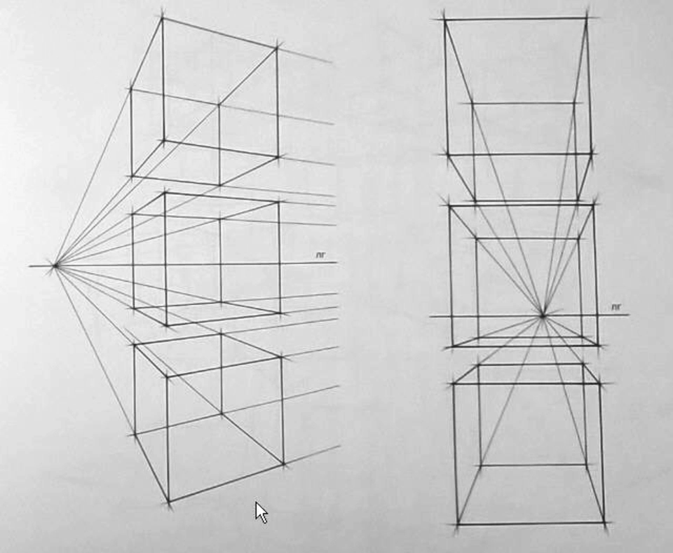 Конструктивно перспективное изображение. Построение Куба в перспективе. Куб в перспективе. Куб в угловой перспективе. Фигуры в перспективе.