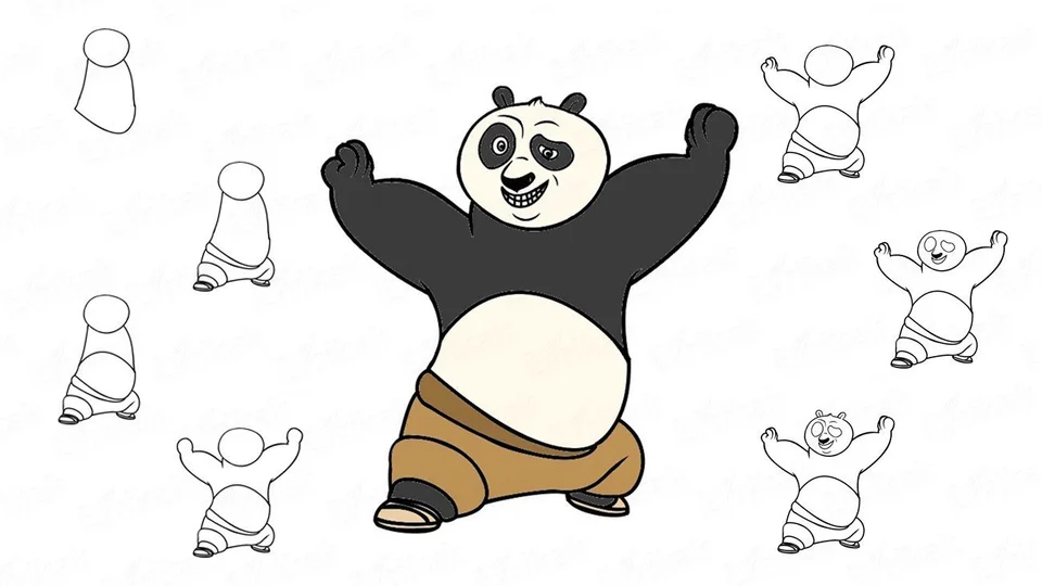 Кунг фу панда раскраска