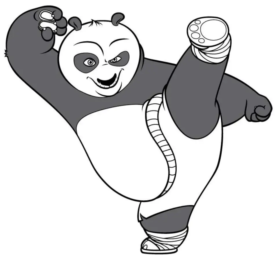Кунг фу панда для срисовки