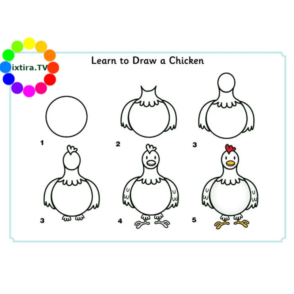 Рисуем курицу поэтапно для детей 4-5 лет