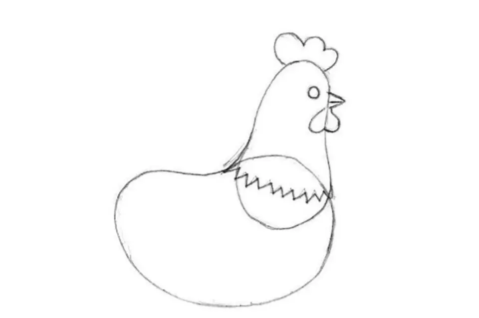 Курица карандашом