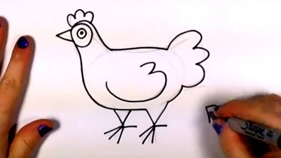 Курица карандашом