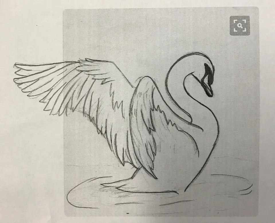 Рисунок лебедь